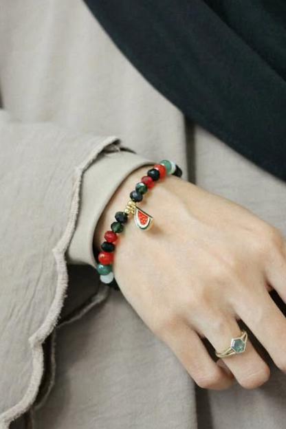 x33 Palestine Crystal Tasbih Bracelet 🌷